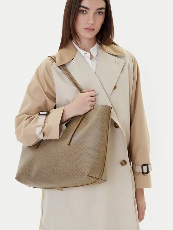 Calvin Klein Calvin Klein Torbica Emblem Aop Tote W/ Pouch LV04F3266G Bež