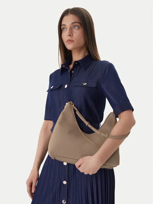 Calvin Klein Calvin Klein Torbica Emblem Hw Pebble Shoulder Bag LV04F3495G Bež