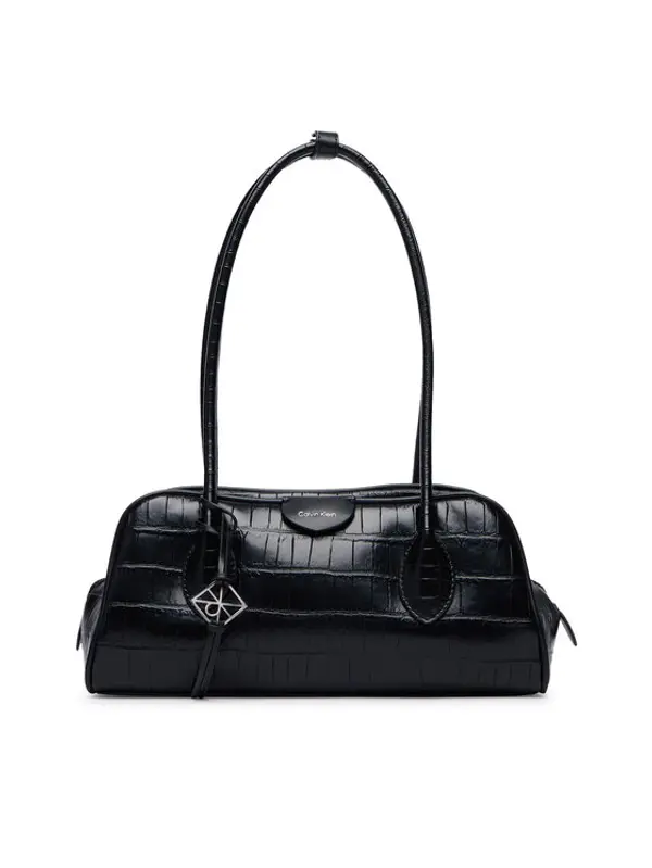 Calvin Klein Calvin Klein Torbica Emblem Trio Croco Shoulder Bag LV04F3780G Crna