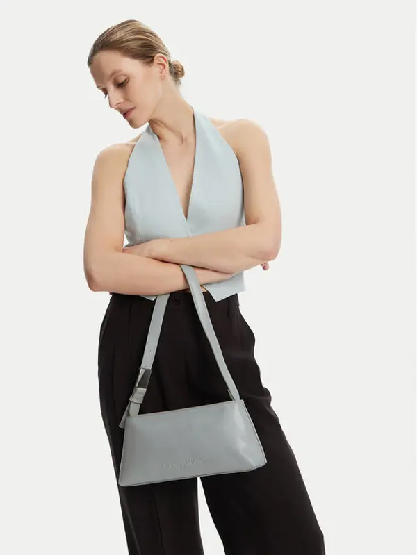 Calvin Klein Calvin Klein Torbica Embossed Logo Shoulder Bag K60K612550 Siva
