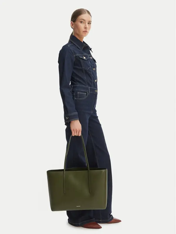 Calvin Klein Calvin Klein Torbica Foil Logo Tote W/Pouch LV04F3274G Zelena
