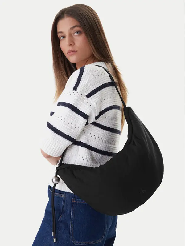 Calvin Klein Calvin Klein Torbica Nylon Cord Small Hobo Bag LV04F3382G Crna