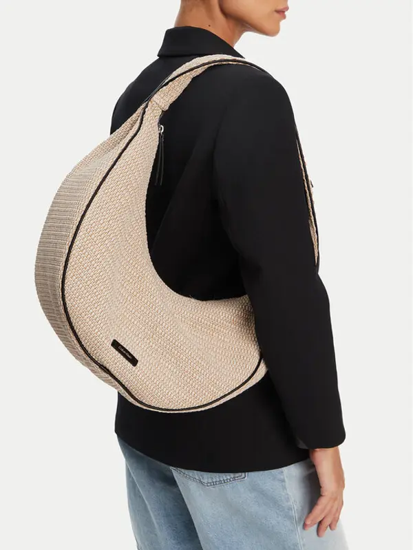 Calvin Klein Calvin Klein Torbica Pinched Raffia Large Shoulder Ba LV04F3060G Bež