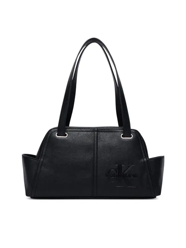 Calvin Klein Calvin Klein Torbica Pockets Monologo Shoulder Bag LV04F3688G Crna