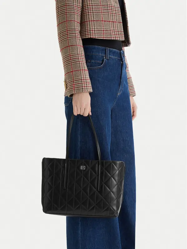 Calvin Klein Calvin Klein Torbica Quilted Small Tote LV04F3325G Crna