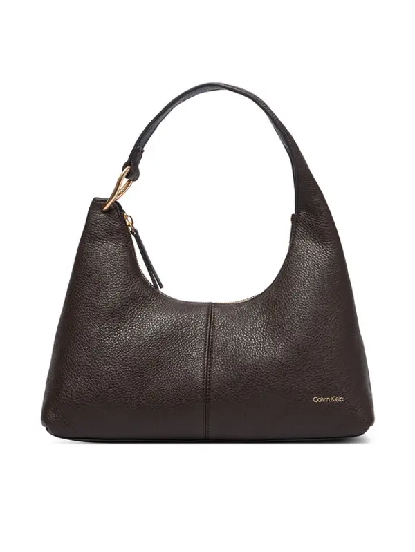 Calvin Klein Calvin Klein Torbica Slouchy Leather Shoulder Bag LV04F3657G Smeđa