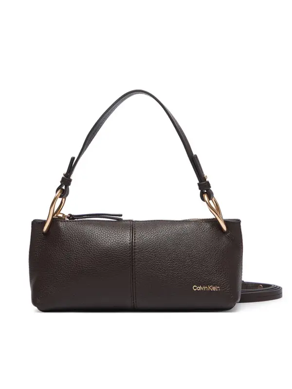 Calvin Klein Calvin Klein Torbica Slouchy Leather Small Conv Bag LV04F3659G Smeđa
