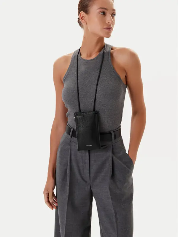 Calvin Klein Calvin Klein Torbica za telefon Foil Emboss Phone Crossbody LV04D1037G Crna