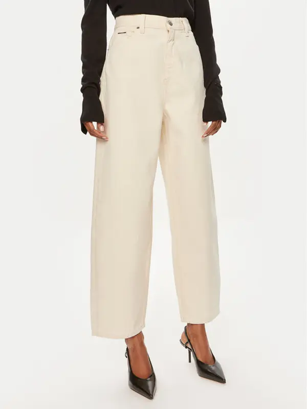 Calvin Klein Calvin Klein Traperice K20K207270 Écru Wide Leg