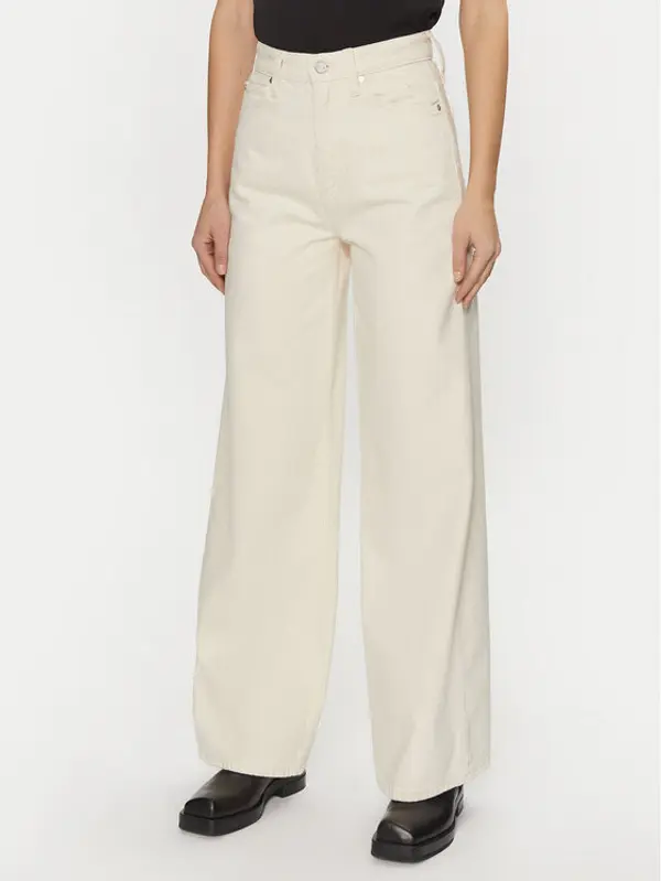 Calvin Klein Calvin Klein Traperice K20K208018 Écru Wide Leg