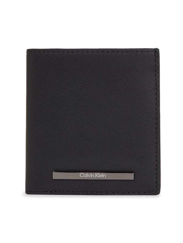 Calvin Klein Calvin Klein Veliki muški novčanik Modern Bar Trifold 6Cc W/Coin K50K511836 Crna