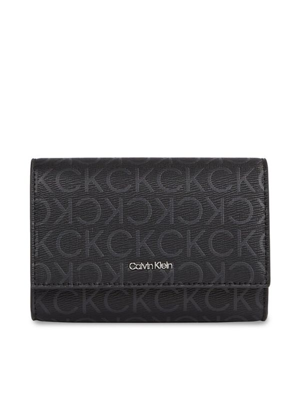 Calvin Klein Calvin Klein Veliki ženski novčanik Ck Must Bifold/Cardhldr_Epi Mono K60K611775 Crna