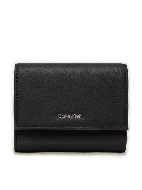 Calvin Klein Calvin Klein Veliki ženski novčanik Ck Must Md Trifold W/Zip K60K612450 Crna