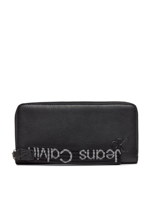 Calvin Klein Calvin Klein Veliki ženski novčanik Ultralight Zip Around W/Wristlet K60K611498 Crna