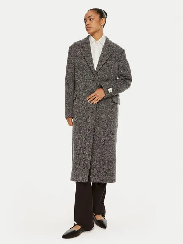 Calvin Klein Calvin Klein Vuneni kaput Herringbone Single K20K207710 Siva Regular Fit