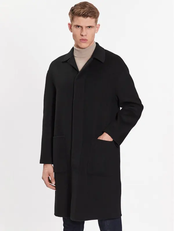 Calvin Klein Calvin Klein Vuneni kaput K10K111601 Crna Regular Fit