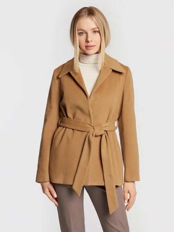 Calvin Klein Calvin Klein Vuneni kaput K20K204154 Smeđa Regular Fit