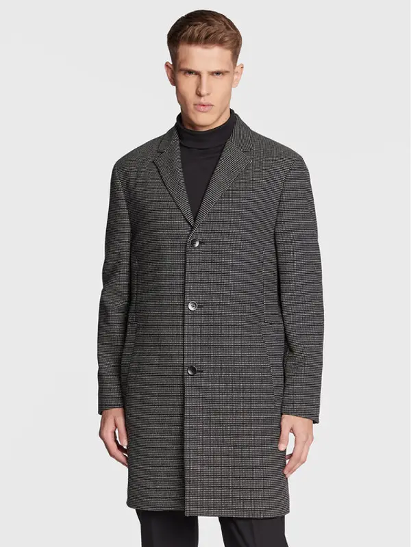 Calvin Klein Calvin Klein Vuneni kaput Statement K10K109952 Crna Regular Fit