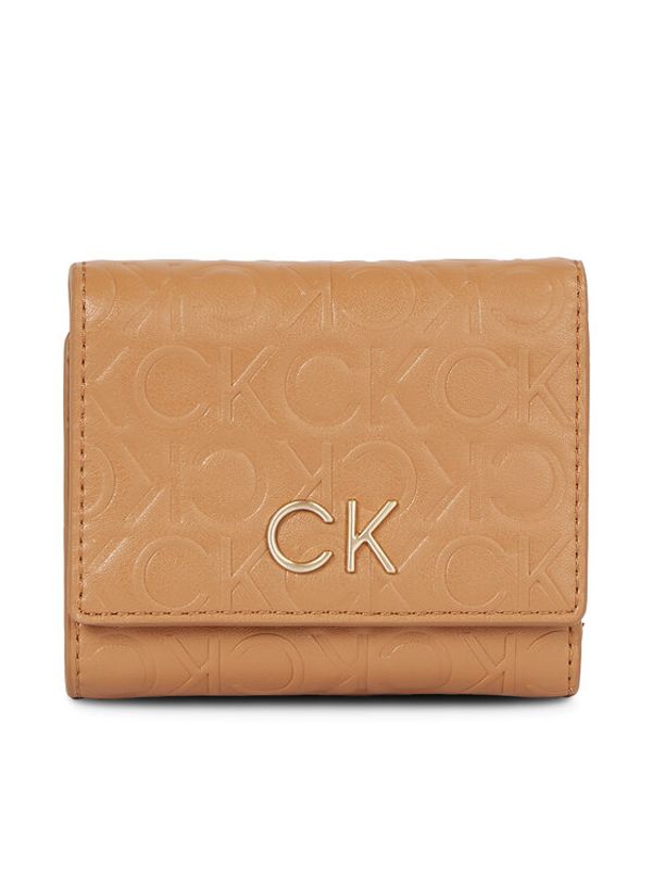 Calvin Klein Calvin Klein Ženski novčanik Re-Lock Trifold Xs Emb K60K611321 Smeđa