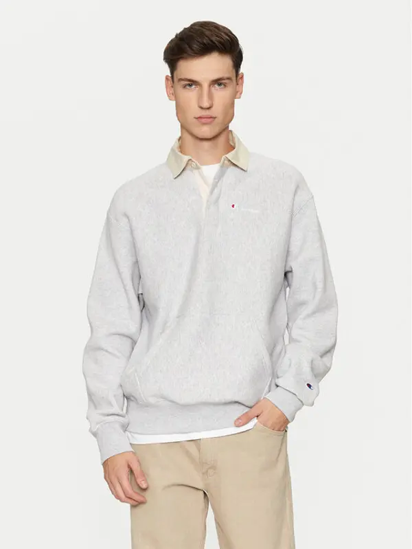 Champion Champion Majica dugih rukava 220708 Siva Relaxed Fit