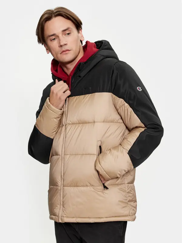 Champion Champion Prijelazna jakna Hooded Jacket 219190 Bež Regular Fit