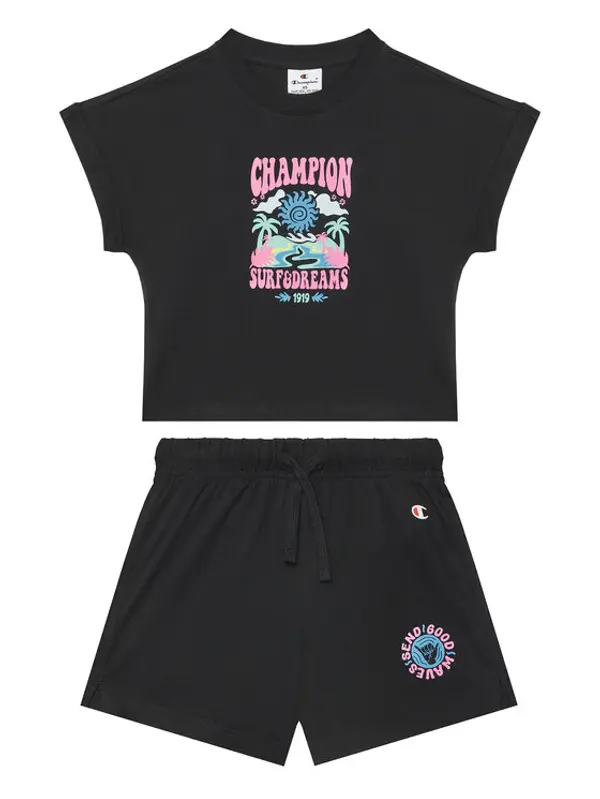 Champion Champion Set majica i hlače 405127 Crna Regular Fit