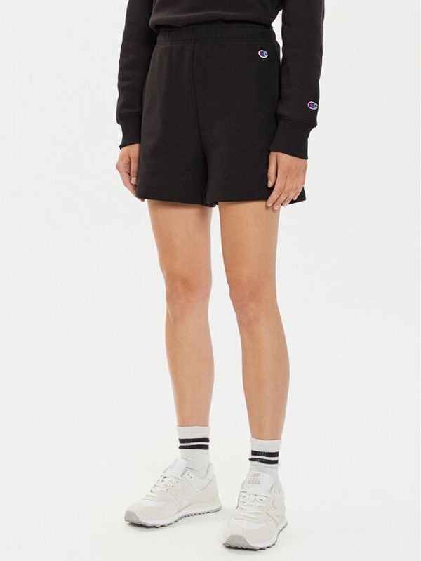 Champion Champion Sportske kratke hlače Minimal Reverse Weave 116247 Crna Regular Fit