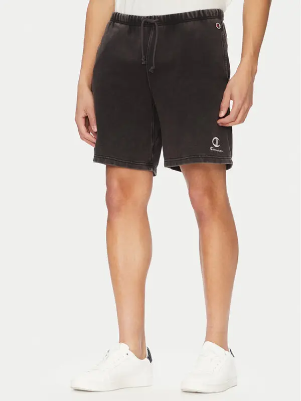 Champion Champion Sportske kratke hlače Reverse Weave 221179 Crna Regular Fit