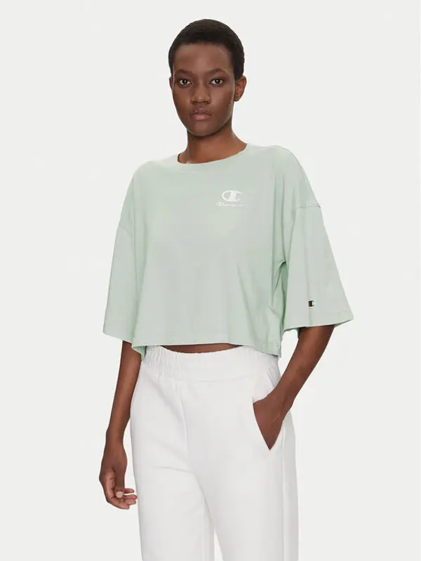 Champion Champion T-shirt Icons Washed Look 118023 Zelena Loose Fit