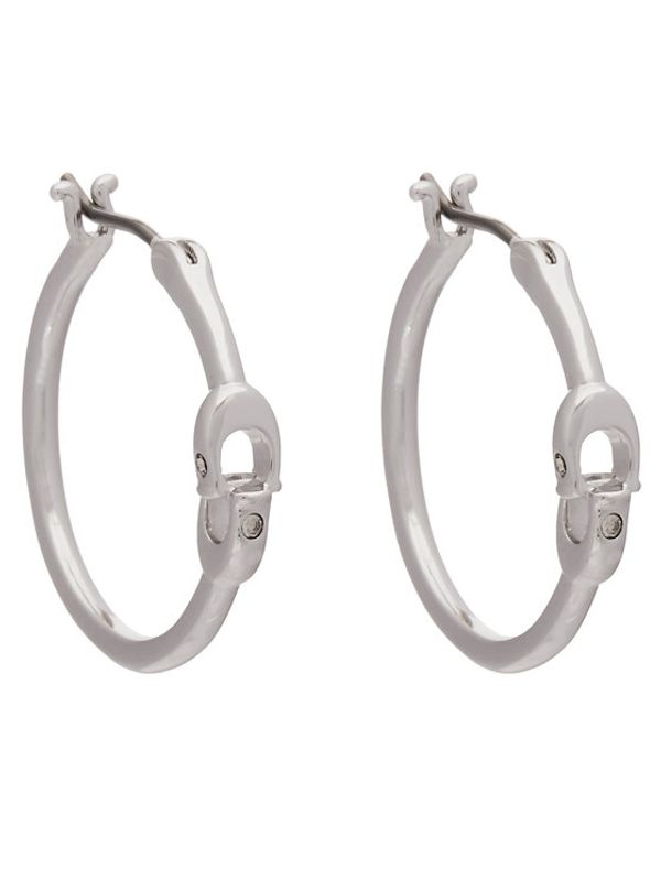 Coach Coach Naušnice Signature Hoop Earrings 37408160RHO030 Srebrna