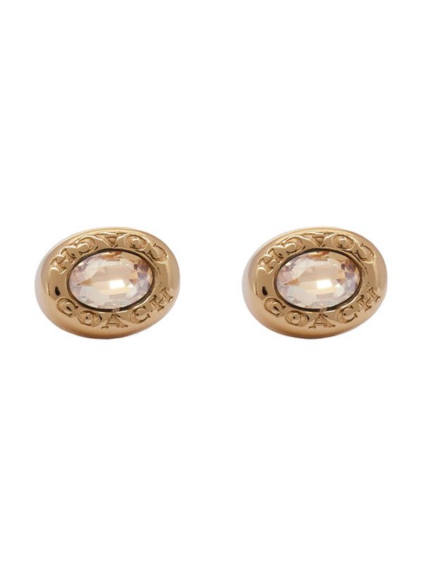 Coach Coach Naušnice Signature Logo Stone Stud Earrings 37335729GLD230 Zlatna