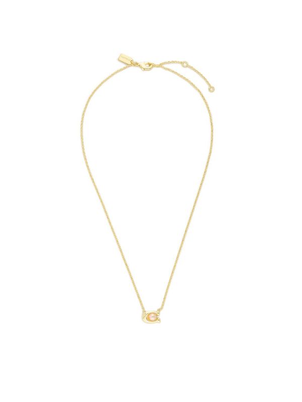 Coach Coach Ogrlica Pearl Signature C Pendant Necklace 37341916GLD651 Zlatna