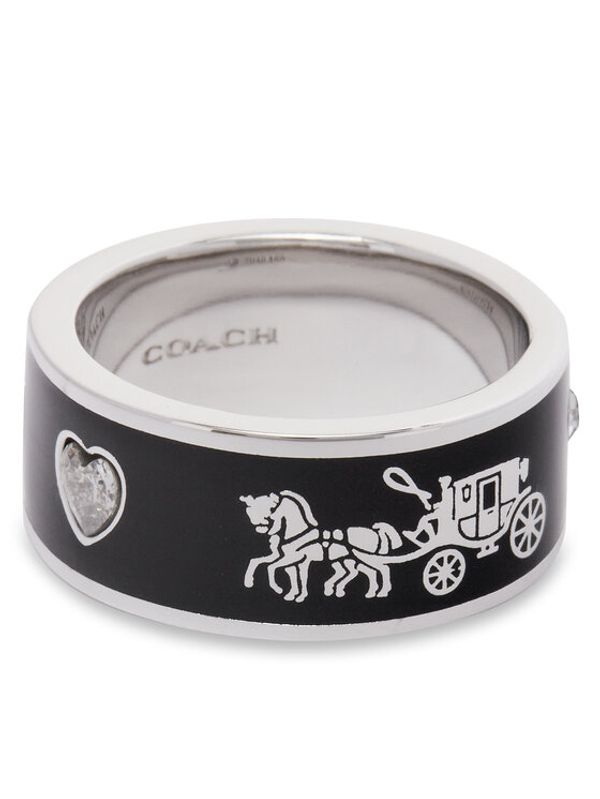 Coach Coach Prsten Enamel Horse & Carriage Band Ring 37479034RHO003 Srebrna
