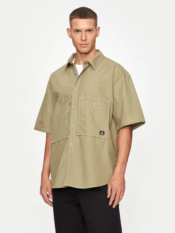 Converse Converse Košulja M Wordmark Utility Shirt 10026433-A02 Kaki Regular Fit
