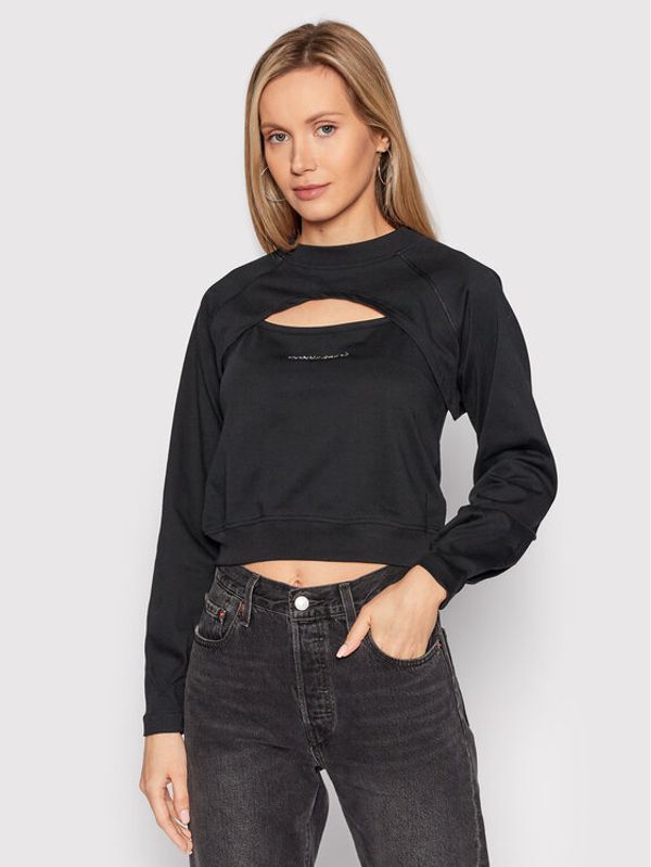 Converse Converse Majica Twisted 10022960-A01 Crna Relaxed Fit