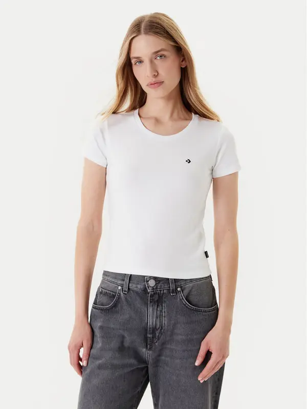 Converse Converse T-shirt 10027252-A01 Bijela Slim Fit