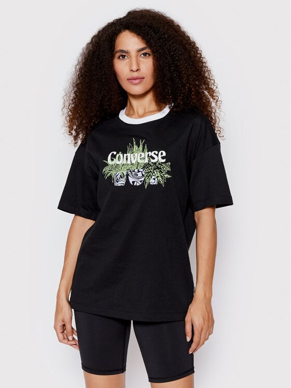 Converse Converse T-shirt Plant Powered Ringer 10023937-A01 Crna Loose Fit