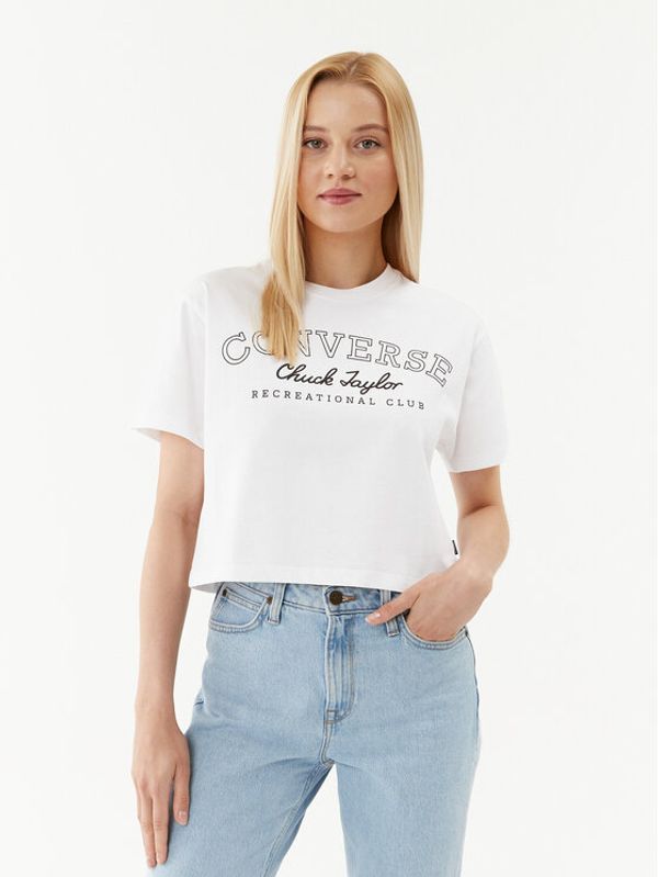 Converse Converse T-shirt Retro Chuck Cropped Tee 10025897-A01 Bijela Regular Fit