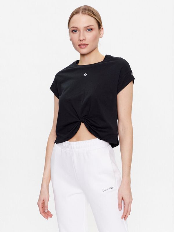 Converse Converse T-shirt Star Chevron Twist 10024546-A01 Crna Cropped Fit