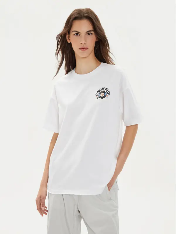 Converse Converse T-shirt W Festival Music Girl Tee 10026373-A03 Bijela Regular Fit