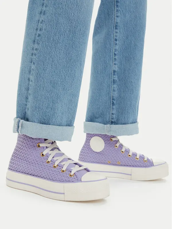 Converse Converse Tenisice Chuck Taylor All Star Lift Platform Knit Kadın Mor A13644C Ljubičasta