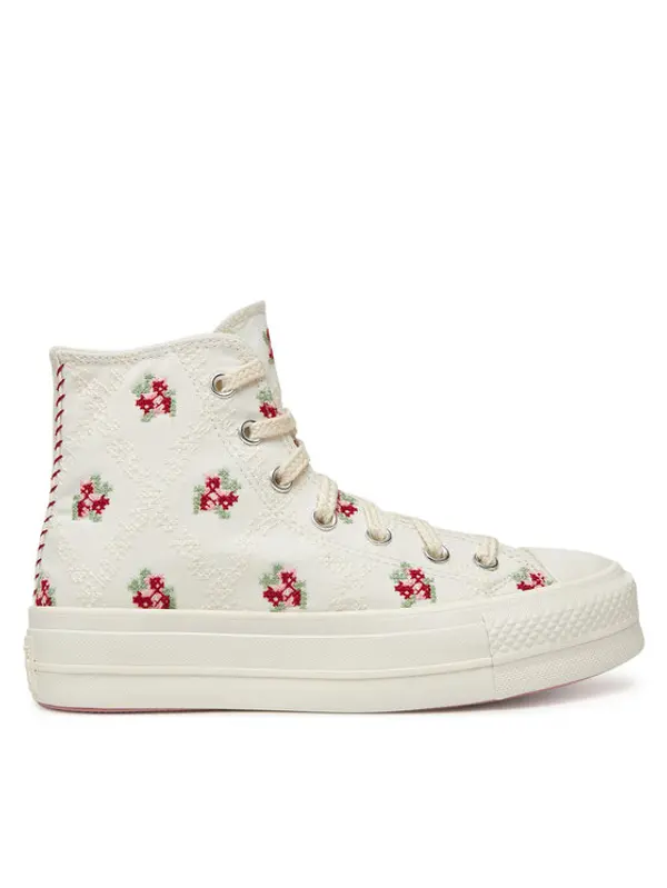 Converse Converse Tenisice Chuck Taylor All Star Lift Platform Rose Cross Stitch A13659C Bijela