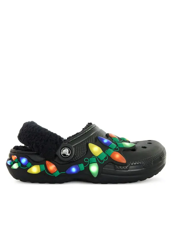 Crocs Crocs Natikače Classic Lined Holiday Lights Clog 212054 Crna