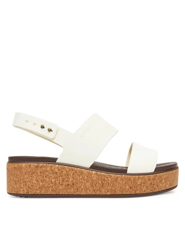Crocs Crocs Sandale Brooklyn Cork Low Wedge 211144 Écru