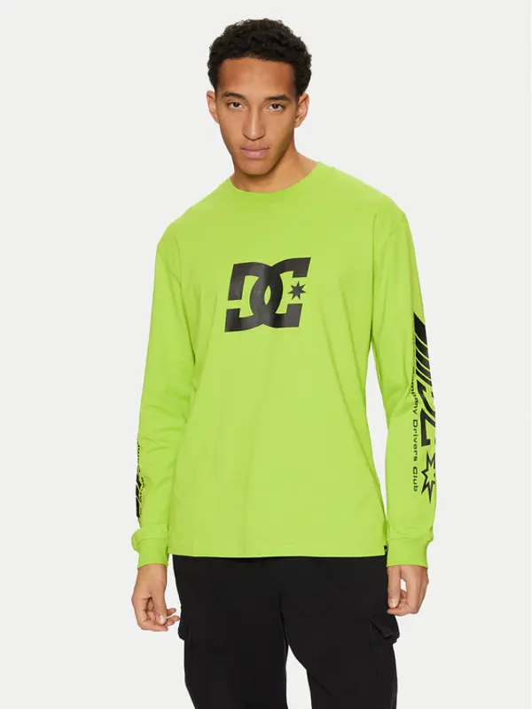 DC Shoes DC Shoes Majica dugih rukava Drivers Club ADYZT05406 Zelena Standard Fit