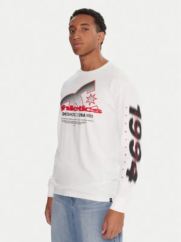 DC Shoes DC Shoes Majica dugih rukava Slathletic EDYZT04357 Bijela Heritage Fit