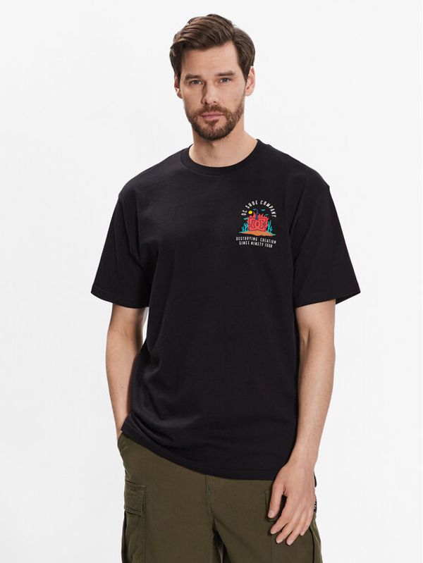 DC DC T-shirt Stuck On You ADYZT05245 Crna Relaxed Fit