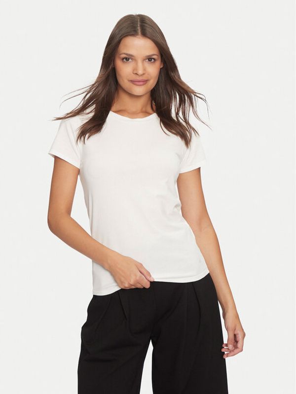 Deha Deha T-shirt A00150 Écru Regular Fit