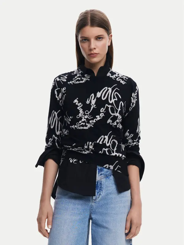 Desigual Desigual Džemper 25SWJF04 Crna Regular Fit