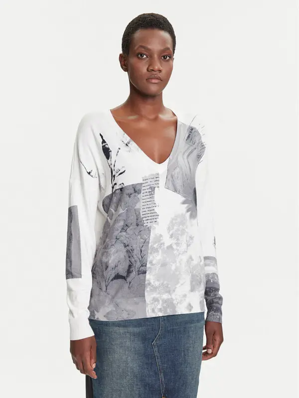 Desigual Desigual Džemper Gotemburgo 25WWJF15 Siva Regular Fit